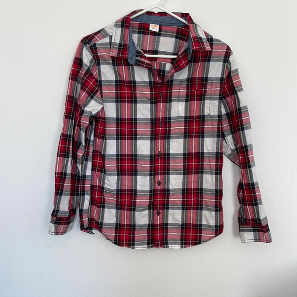 Girls button up Gymboree plaid shirt size xl (14)